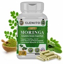 Moringa 캡슐, 순수한 잎 분말, 녹색 Superfood, 에너지, 대사, & 면역 지원, 비 GMO, Vegan, 글루텐 자유로운 - 120의 캡슐