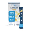 PROTEKT Electrolyte Packets for Recovery & Hydration | 유기농 및 설탕 무료 전동 음료 | 분말 음료보다 빠른 작동 | On-The-Go Liquid Hydration Drink | Lemonade, 10 팩