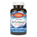 Carlson - MCT & Omega-3, 코코넛 오일, Caprylic & Capric 산, EPA & DHA, 에너지 생산, 지방 대사 및 뇌 건강, 60 Softgels