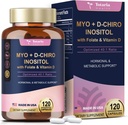 Totaria Inositol은 비타민 D3, Folate, 40 : 1 비율 Myo-Inositol 3000mg & D-Chiro Inositol 75mg Complex, 비타민 B8 Inositol 여성 헤어, 손톱, 피부 건강을위한 보충