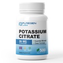 Puregen Labs Potassium Citrate 99 mg of Elemental Potassium Supplement | Harmful additives | Non-GMO, Gluten Free | 미국에서 제작 된 500 채식 캡슐
