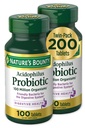 Nature 's Bounty Acidophilus Probiotic, 매일 Probiotic 보충, 소화 건강, 200 정제, 트윈 팩