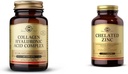 SOLGAR Collagen Hyaluronic Acid Complex, 30 Tablets - Hydrolyzed Collagen Type 2 - 도움말 및 킬레이트 아연, 250 Tablets - 건강한 피부 아연 - 세포 성장 및 DNA 형성 지원