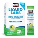 FORCE FACTOR Liquid Labs Electrolytes Powder Packets-Lemon Lime-Hydration Packets 5 Essential Electrolytes, 비타민, 미네랄 및 산화 방지제, 20 스틱 팩