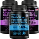 MEDCHOICE Sleep Melatonin (180ct) 및 Nootropic Brain (60ct) 보충 번들 - 수면, 두뇌, 초점, & 무드 지원을위한 웰빙 듀오 - Vegan, Non-GMO, 글루텐 프리