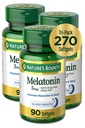 자연의 현상 Melatonin 100 % 약물 무료 수면 보조, 다이어트 보충, Relaxation 및 수면 건강 증진, 5 mg, 90 카운트, 3 팩