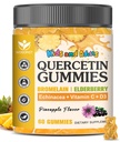 아이 & 성인을 위한 Bromelain Gummies를 가진 Quercetin - Immune & Seasonal Wellness Support, Bromelain, 아연, Elderberry, 비타민 C & D3를 가진 800mg Quercetin Gummies - 설탕 자유로운, 파인애플 풍미, 60 Ct