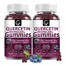 (2 팩) Quercetin Gummies - Bromelain 2378mg를 가진 Quercetin - Elderberry, Echinacea Purpurea 추출물, 아연, 비타민 C, D3, K2의 복잡한 지원 면역성이 있는, 심장 혈관 & 호흡 기능에 혼합