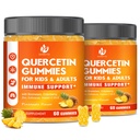 (2 팩) 아이들 & 성인을 위한 Bromelain Gummies를 가진 설탕 자유로운 Quercetin - 면역, 산화 방지제, 계절 지원, Bromelain, 아연, Elderberry, 비타민 C D3 E, 120 조사를 가진 1000mg Quercetin 보충교재