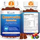 Bromelain Gummies를 가진 2 팩 Quercetin, Immune 체계 & 알레르기를 위한 비타민 C 아연 & Elderberry를 가진 Quercetin, Chewable & Vegan Gummies, 혼합 Berry 풍미 120 Cts