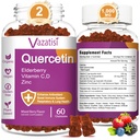Quercetin Gummies, 비타민 C 아연, Bromelain, Elderberry 및 비타민 D, 면역 지원 성인 아이, 여성 남자 120 Gummies Chewable를 가진 Quercetin