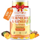 5 달 공급 검은 후추와 심황과 거미 Gummies, 합동 안락 & Mobility를 위한 발효된 심황, 비타민 D3 + K2를 가진 설탕 자유로운, 자연적인 복숭아 풍미 – 150 Gummies