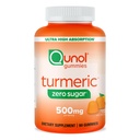 Qunol Zero Sugar Turmeric Gummies, 500mg Turmeric Curcumin, 합동 지원 보충교재, 매우 높은 흡수 Turmeric Curcumin, 채식주의자, 글루텐 자유로운, 90 조사를 가진 거미