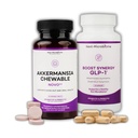 NEXT-MICROBIOME Akkermansia Muciniphila Probiotic 보충교재 2 세트 – Gut와 구두 지원을 위한 Chewable & 캡슐 듀오, 여성 & 남자를 위한 소화 그리고 대사 웰