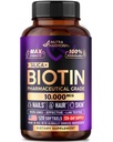 실리콘을 가진 Biotin 10000mcg - 여성을 위한 약제 급료 Biotin 보충교재 - 머리 성장 지원, 피부 & 못 - 최대 힘 & 100% 생물 다양성 - 미국에서 만드는 - 120 Softgels, 120 일 공급