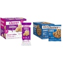 Quest Nutrition Frosted Cookies Twin Pack 생일 케이크 1g 설탕 10g 단백질 2g 순수한 Carbs 글루텐 자유로운 8 조사 & 초콜렛 칩 단백질 과자 12 조사