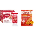 Quest Nutrition Frosted Cookies Twin Pack, Strawberry Cake, 1g Sugar, 10g Protein, 2g Net Carbs & Cheese Crackers, Cheddar Blast, High Protein, Low Carb, Real Cheese, 12 Ct로 만든
