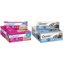 Quest Birthday Cake & Cookies & Cream Dipped Protein Bar, 고단백, 글루텐 무료, 케토 친절, 각 12 개
