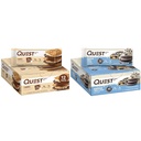 Quest S'mores & Cookies & Cream Dipped Protein Bar 번들, 고단백, 글루텐, 케토, 12 카운트