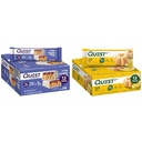 Quest Nutrition Crispy Blueberry Cobbler Hero Protein Bar, 16g Protein, 1g Sugar, 3g & Lemon Cake Protein Bar, High Protein, Low Carb, 글루텐 프리, 케토 친화적 인