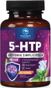 5-HTP 보충 - 5-HTP 200mg 서빙 당 - 추가 강도 5HTP (5- Hydroxytryptophan) Griffonia Simplicifolia - 재완성 수면, 자연적인 Calm & 두뇌 건강 지원 - 미국에서 병 - 60 캡슐