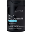 스포츠 연구 유기 코코넛 오일 50mg 높은 효능 아연 Picolinate | 건강한 면역 및 효소 기능을위한 높은 흡수성 아연 보충 - 비 GMO 테스트 및 글루텐 프리 (120 액체 Softgel)