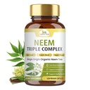 유기 Veda Neem 캡슐 Triple Complex Neem 잎 추출물, Bark & Flower - 초본 보충교재 부스트 Immunity, 개량 소화, 피부 건강 & 지원 Cleansing - 120 조사