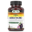 DEVA Vegan Quercetin 500mg Plus 25mg 아연 Elderberry, Echinacea 및 Oregano 추출물 - 동물 성분 없음 - 90 정제, 1 팩