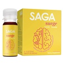 SAGA SURGE Organic Energy Shot | 공연 음료 | Yerba Mate & Alpha GPC Supplement with CoQ10, Turmeric & Mushroom | 초점, 내구시간 및 성능을위한 사전 운동 부스트 음료 | 2oz Peach Mango