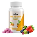 Heivy 새로운 아이들 Multivitamin Chewable - 뼈, 눈 및 비타민 건강을 위한 120의 정제 - 비타민 D3, C & B 복합체를 가진 성장과 발달을 지원합니다