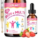 아이를 위한 액체 철 보충교재, 여자 & 남자 - 칼슘과 더불어, 아연, 아이 Multivitamin 철 하락 - Immune 지원, 철 부족, 빈혈, Vegan 2 Fl Oz를 위한 혈액 건축업자 & 에너지 지원