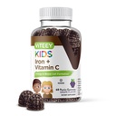 비타민 C를 가진 아이를 위한 Viteey 철 Gummies - 지원 에너지, 혈액 세포 정립, 혈액 건축업자 Anemia 아이 철 보충교재 - Vegan, 젤라틴 무료, 글루텐 자유로운 - 맛있은 Chewable 포도