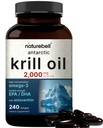 NatureBell Antarctic Krill Oil 2000mg 보충교재, 240 Softgels, Omega-3s, EPA 240mg + DHA 160mg + Astaxanthin 800mcg의 3X 힘 자연적인 근원 – 수성 자유로운 & 비 GMO 없음