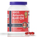 NYO3 크릴 기름 1000mg Omega 3 보충교재, 98% 흡수를 위한 56% 인 포질, 남극 Superba 부스트 크릴 기름, 심장 혈관 lipid 건강을 위한 높은 EPA & DHA, 물고기 Burps 없음, 60 Softgels