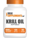 BulkSupplements.com Krill 오일 1000mg Softgels - 남극 Krill 오일 보충 - 오메가 3 보충, DHA 보충 - 글루텐 무료, 봉사 당 2 Softgels, 120 조사 (팩 1)