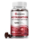 BEWORD Astaxanthin 12mg with MCT Oil, 60/120 Softgels 2-Month 공급 | 프리미엄 산화 방지제 보조제 | 천연 미세 조류, 트리플 강도 | 지원 피부 & 눈 건강 | Non-GMO, 글루텐 & Soy-Free
