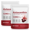 ITSDAWN Astaxanthin 12mg 2 팩, 눈, 피부 지원, 자연적인 Microalgae 근원, 240 Softgels를 위한 산화 방지제 보충교재