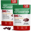2Pack Astaxanthin 보충 교재 12mg - 눈, 두뇌, 피부 & 면역 지원, Microalgae 근원, 240 Softgels를 위한 우수한 Astaxanthin
