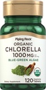 Piping Rock Chlorella | 1000mg | 120 정제 | 블루 그린 조류 | 브로큰 셀 벽 유기 | 비 GMO, 글루텐 무료 보충