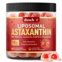 Liposomal Astaxanthin Gummies, Lycopene를 가진 유기 Astaxanthin 12mg 보충교재, 강력한 산화 방지제를 위한 글루타티온, 더하기 비타민 & 눈, 피부 & 면역력, 설탕 자유로운, Vegan, 60