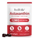 Astaxanthin 보충교재, Astaxanthin 12mg의 120의 Softgels 산화 방지제 아스타나 보충교재 눈, 피부, 합동 & 면역력, 지원 내부 순환 & 심장 건강, 비 GMO & 글루텐 없음