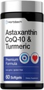 Horbäach Astaxanthin 12mg | CoQ-10 & Turmeric | 60 Softgel | 프리미엄 포뮬러 | Non-GMO, 글루텐 무료 보충