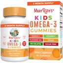 MARYRUTH 'S Vegan Omega 3 Gummies for Kids 2 +, 2 개월 공급, 설탕 무료, 오메가 3 비타민 C, Flaxseed 오일, 면역 지원, 필수 영양 ALA, 물고기 맛 없음, 60 조사