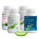 AloeCure 유기 알로에 Vera 캡슐 팩 - 4개 조각 - Melatonin + 교원질, VeraFlex, 알로에 Vera 캡슐, Probiotic + 효소