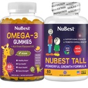 NuBest 번들 뼈 성장 - 두뇌 성장 : 오메가 3 Gummies Tall 새로운 모습 어린이를위한 & 칼슘, 콜라겐, 허브, 오메가 3 Flaxseed 오일과 청소년