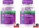 SmartyPants 유기 유아 Multivitamin Gummies: Probiotics, Omega 3 (ALA), 비타민 D3, C, 비타민 B12, B6, A, K&Zinc, 베타 Carotene, 글루텐 무료, 세 과일 맛, (30 일 공급), 60 개 (팩 2)