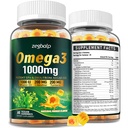 여자 & 남자를 위한 Omega-3 보충교재 Gummies - 1000mg 포도상, 비타민 D3, K2, 전반적인 건강을 위한 Citicoline를 가진 Vegan Omega3 DHA & EPA - 조류 기름 Omega 3 지방산 보충교재, 설탕 자유로운