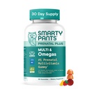 Omega 3 DHA/EPA, Methylfolate, Biotin, 비타민 D3, C, B12, B6, A, K 및 아연, 글루텐 자유로운, 청결한 상표, 2개의 과일 풍미, 90 Gummies (30 일 공급)를 가진 SmartyPants Prenatal Multivitamin Gummies