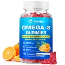 성인을위한 Vegan Omega-3 Gummies - 설탕 무료, 조류 기반 DHA 600mg & EPA 300mg, 비타민 A, C, E, 아연 - 오메가 3 생선 기름 대안, 60 카운트