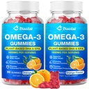 성인 2 팩 Vegan Omega-3 Gummies - 설탕 무료, 조류 기반 DHA 600mg & EPA 300mg, 비타민 A, C, E, 아연 - 오메가 3 생선 기름 대안, 120 조사